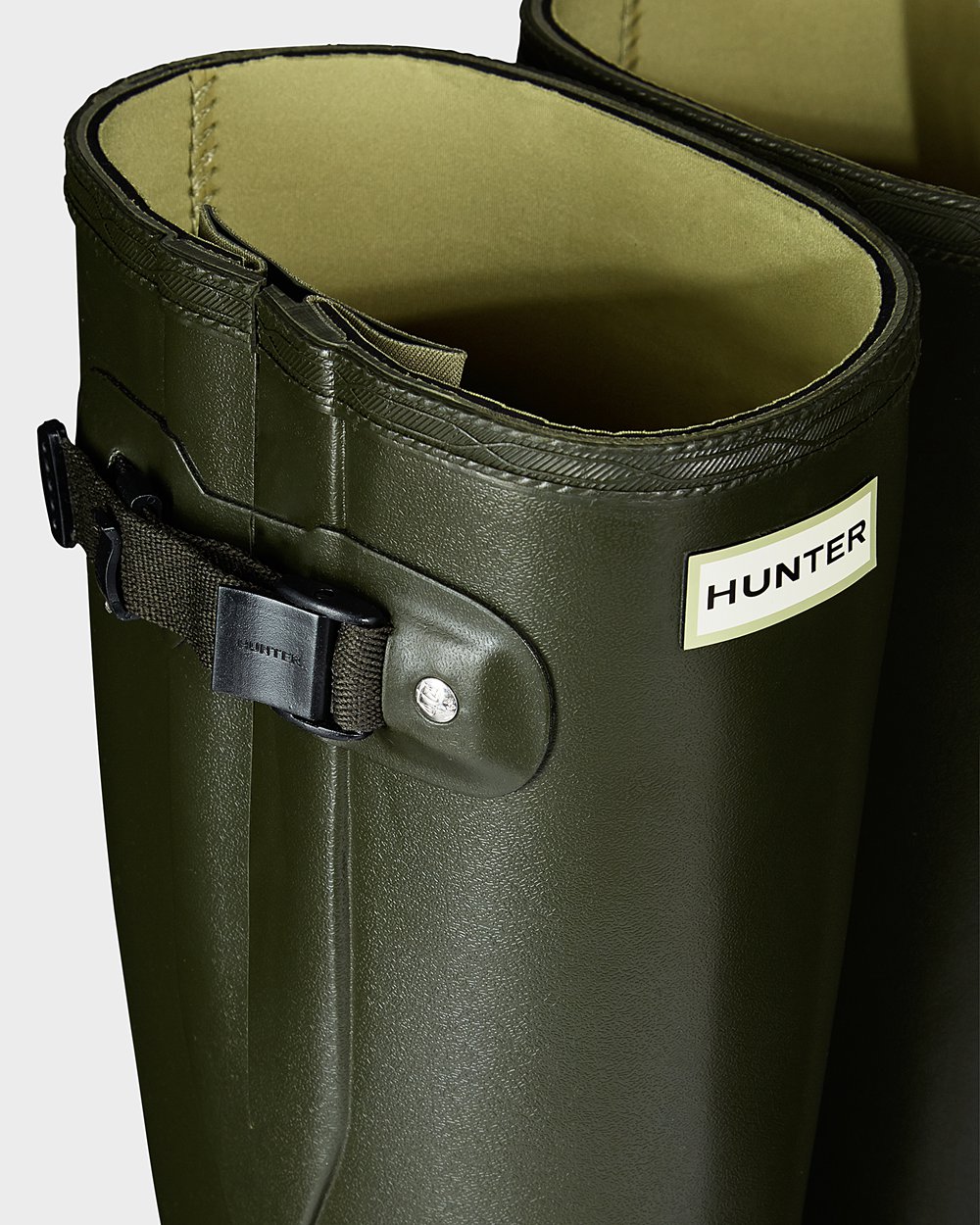 Hunter Norris Field Side Adjustable Neoprene Lined Tall Rain Boots - Clearance Sale Mens Dark Olive